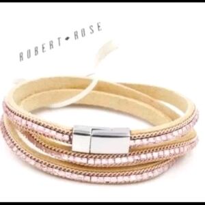 Robert Rose Crystal Triple Wrap Suede Bracelet